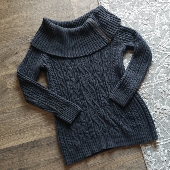 jeanne pierre cotton cable knit sweater